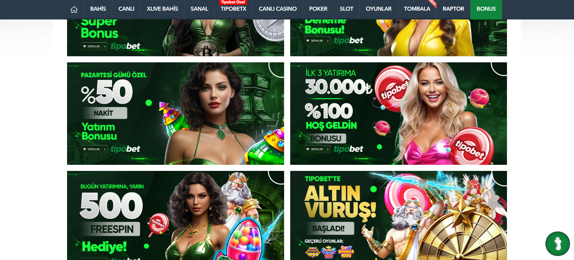 Tipobet Pazartesi Günü %50 Nakit Bonusu